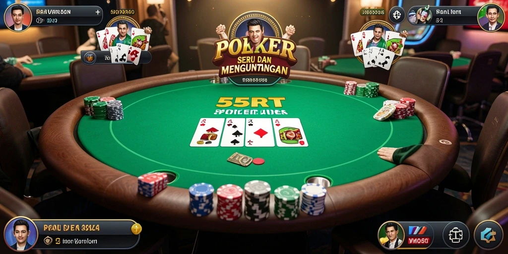 Tangkapan layar gameplay Poker yang menarik di 55RT.