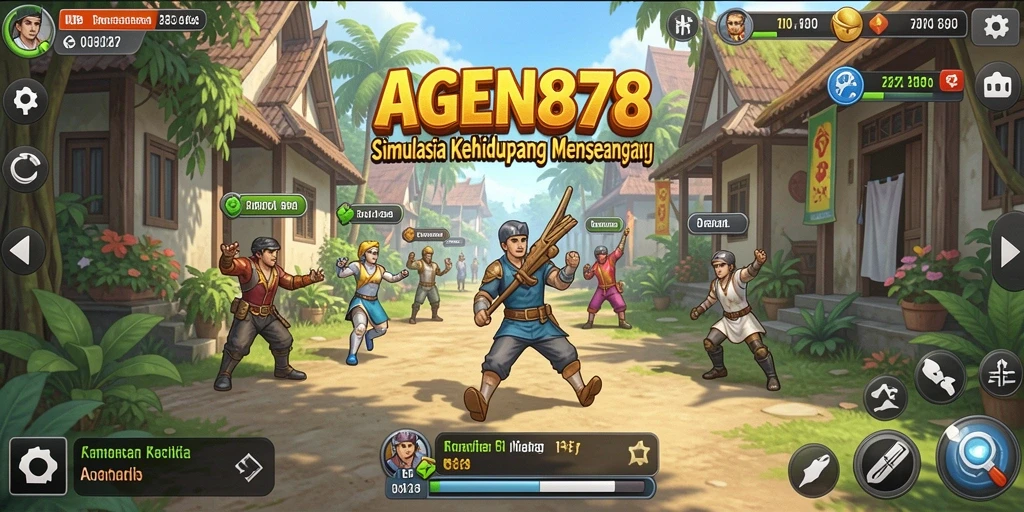 Screenshot gameplay AGEN878 menampilkan momen interaksi karakter dalam simulasi kehidupan.