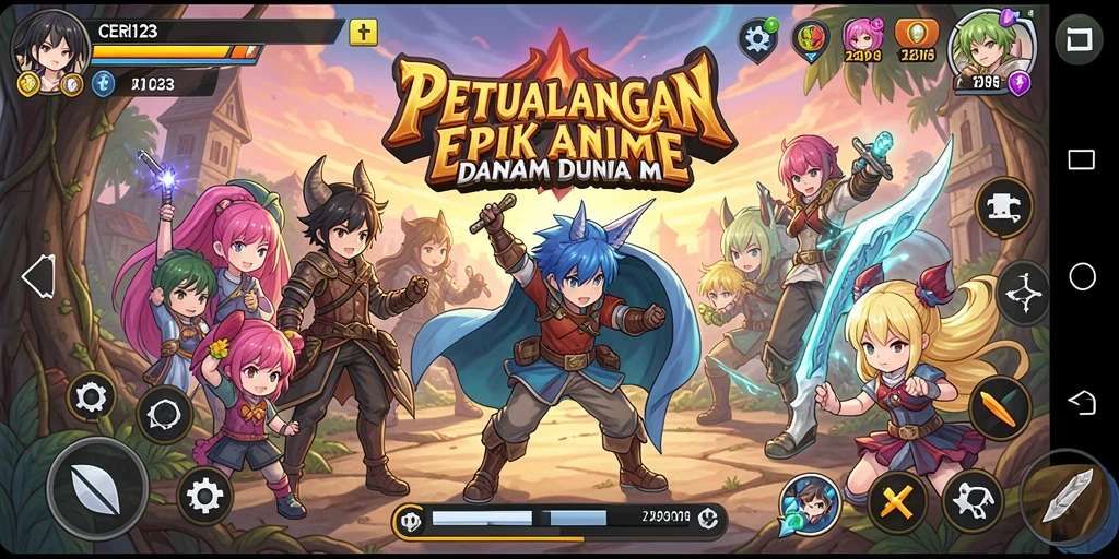 Tampilan gameplay CERI123 dengan karakter Anime yang menawan.