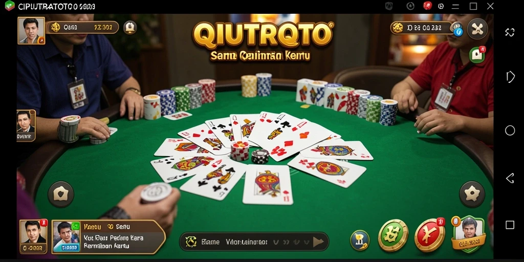 Gameplay seru dalam CIPUTRATOTO menampilkan kartu QiuQiu yang intens.
