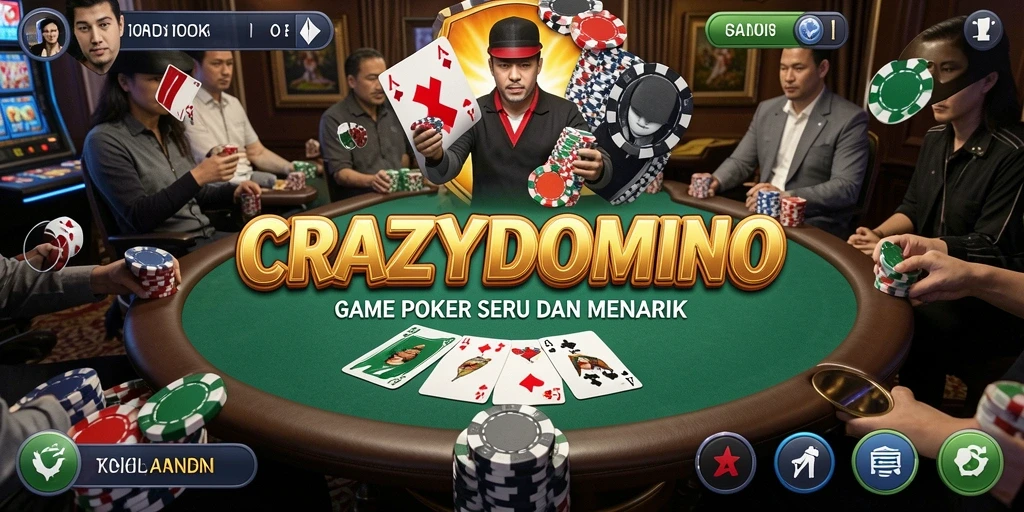 Tampilan gameplay seru dari CRAZYDOMINO Poker yang penuh aksi.