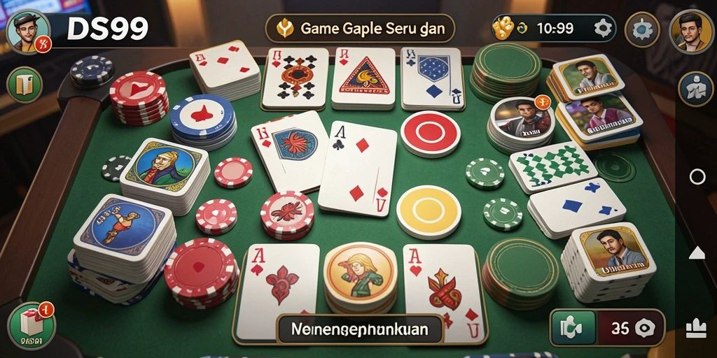 Screenshot menampilkan gameplay seru dalam permainan Gaple.