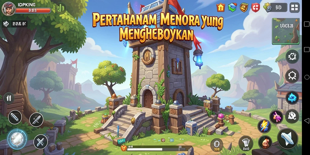 Tampilan gameplay menara defensif yang mendebarkan di IDPKING.