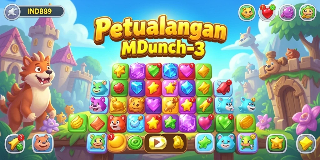 Gameplay seru dan penuh warna di IND89, game Match-3 yang menarik.