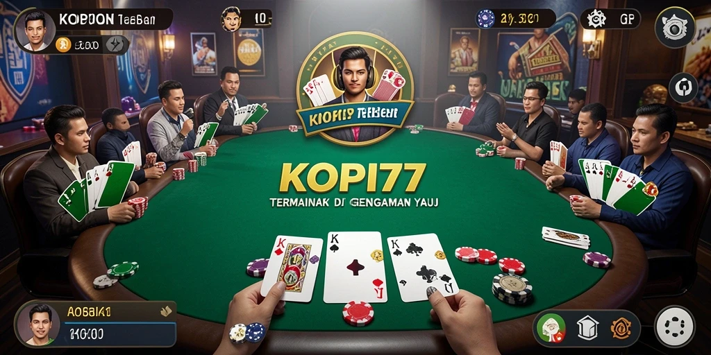 Tampilan gameplay Poker yang seru dan mendebarkan di KOPI77.
