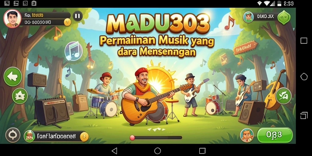 Tampilan gameplay menarik di MADU303 yang penuh dengan musik.