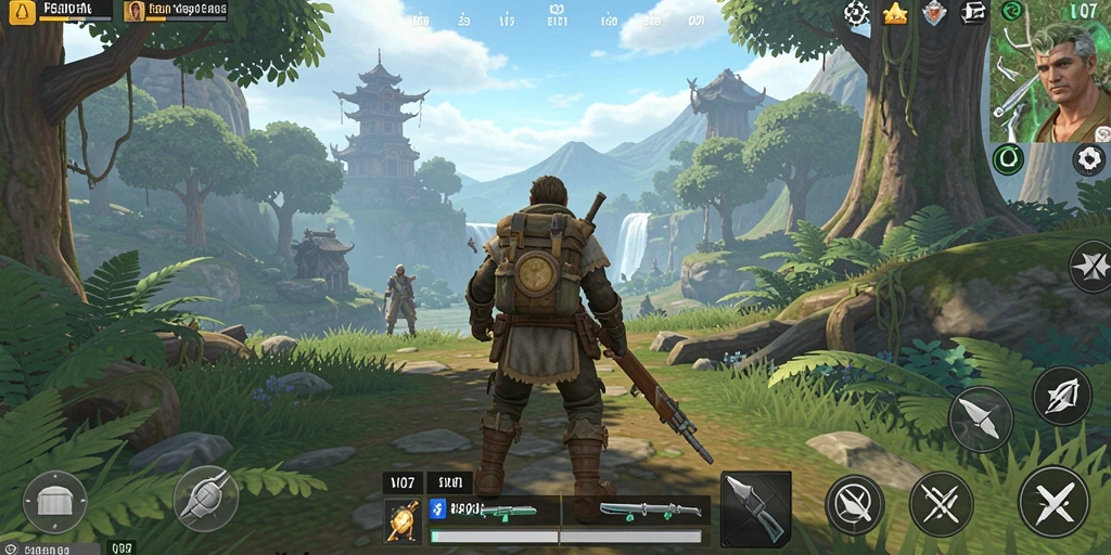 Screenshot gameplay V07 yang menunjukkan eksplorasi dunia petualangan.